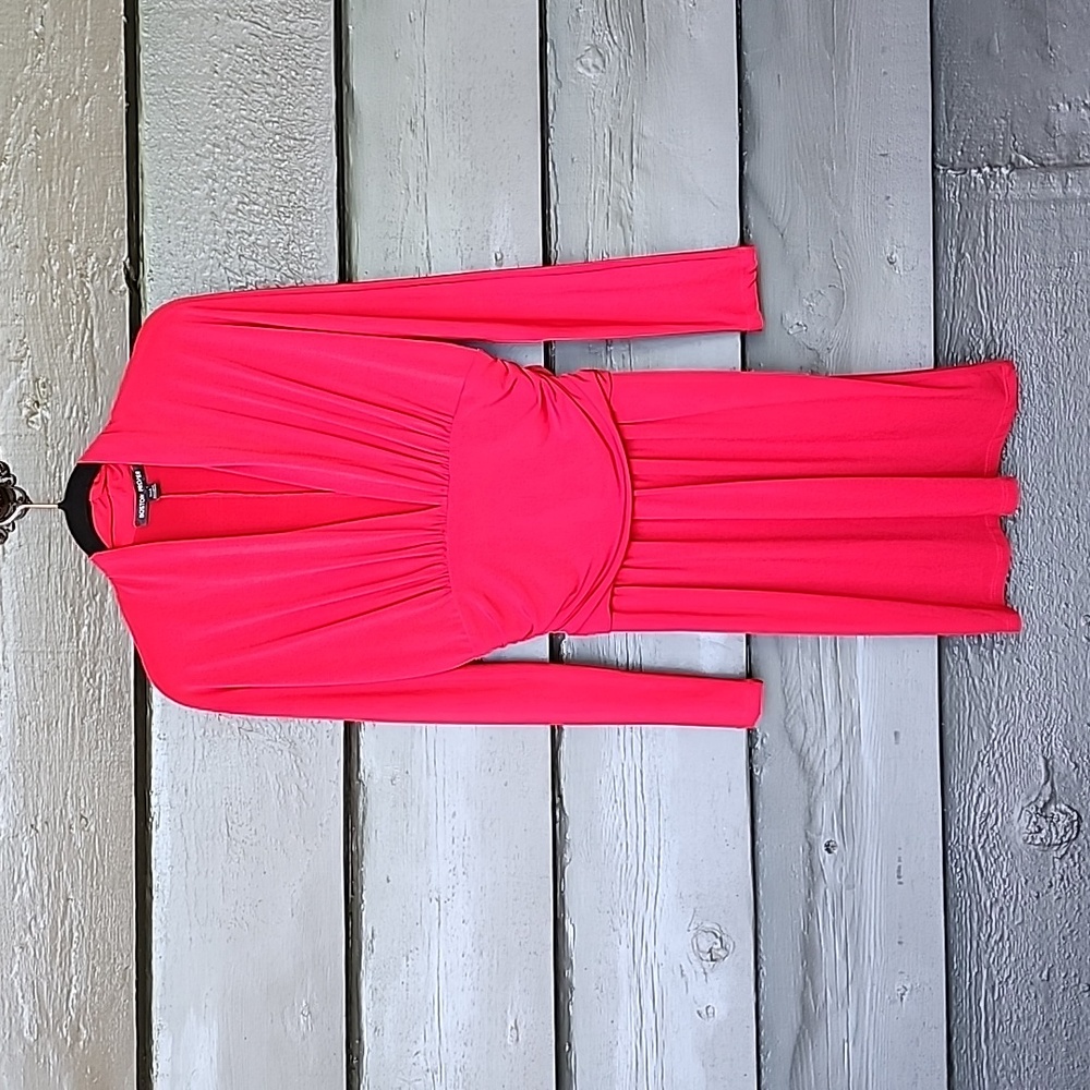 Boston Proper Plunging Stretch Jersey Dress Red sz S Women's - Picture 2 of 6